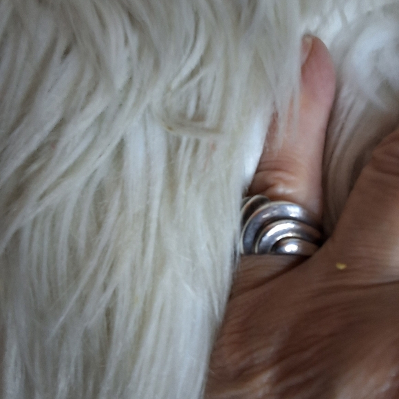 Vintage sterling striped cubital ring 55 - Picture 5 of 8